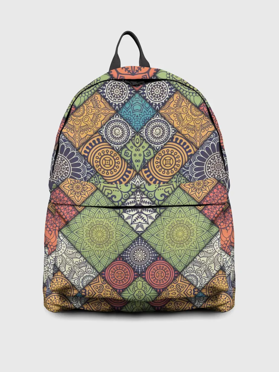 Рюкзак джинсовый / Мандалы лоскутный печворк