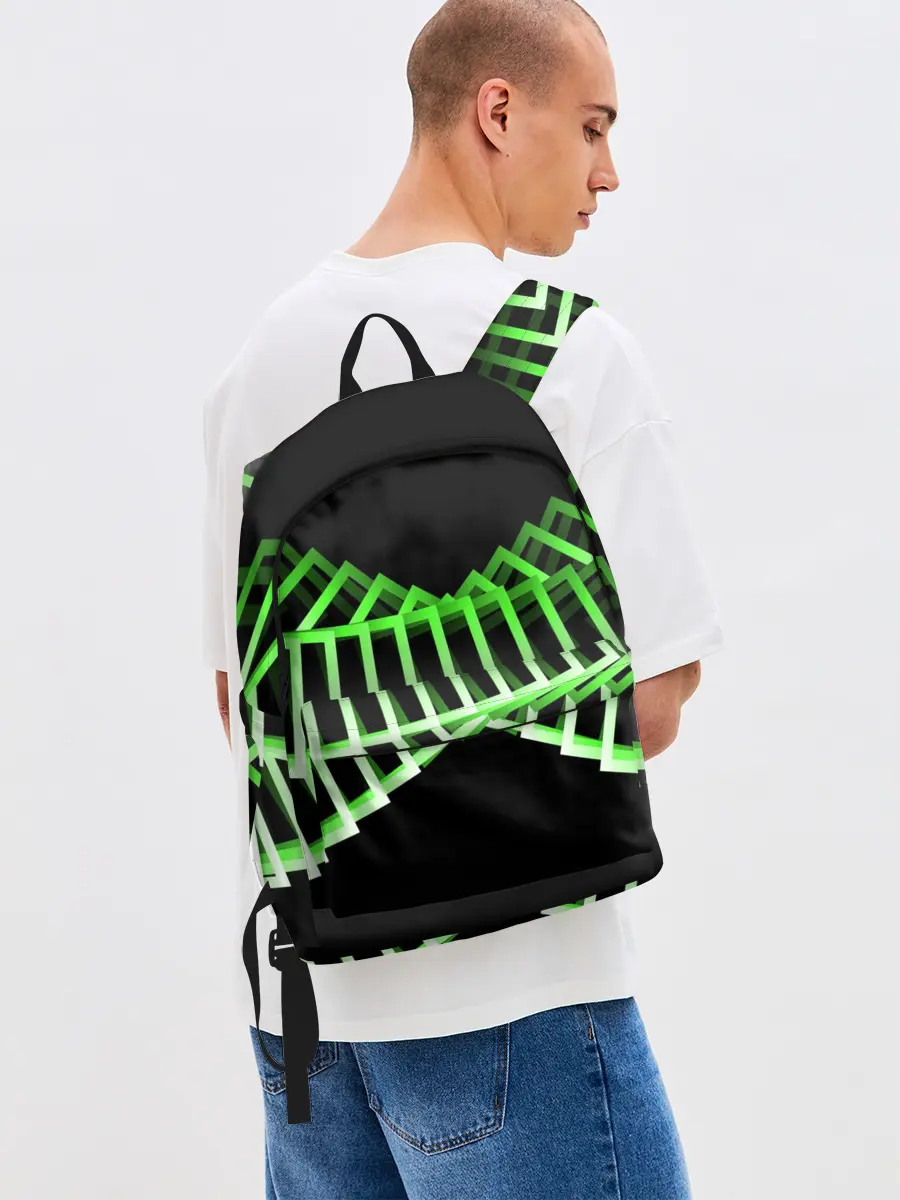 Рюкзак джинсовый / Неоновые квадраты