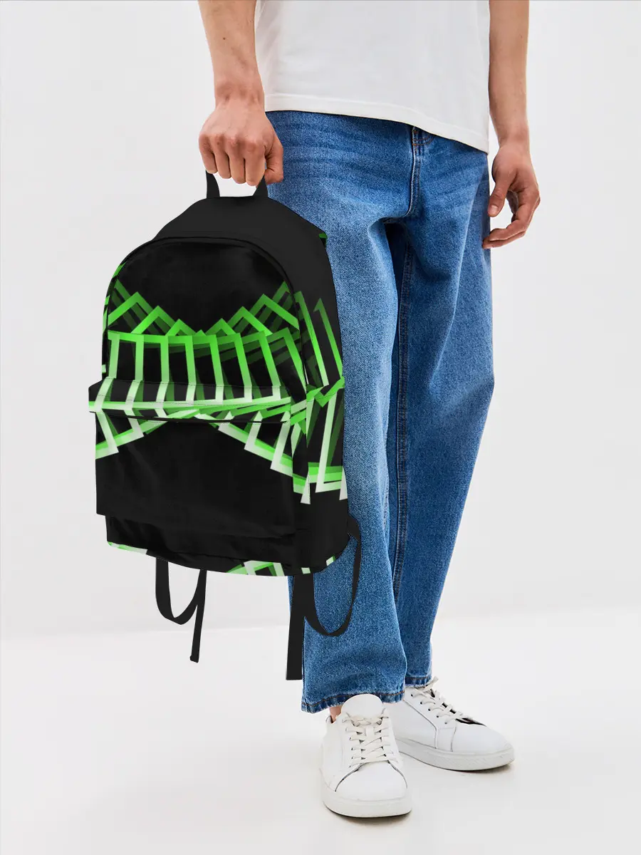 Рюкзак джинсовый / Неоновые квадраты