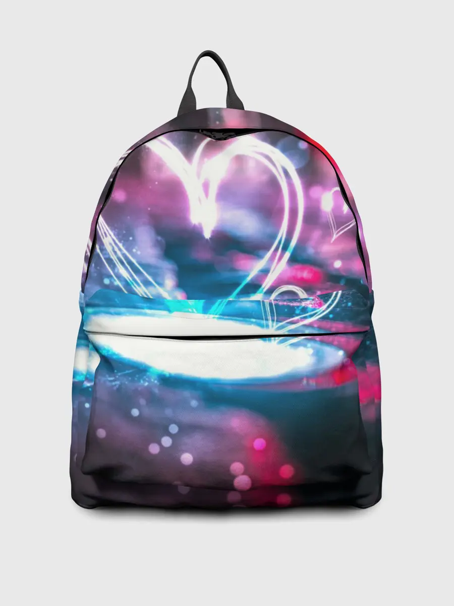 Рюкзак джинсовый / Неоновое сердце