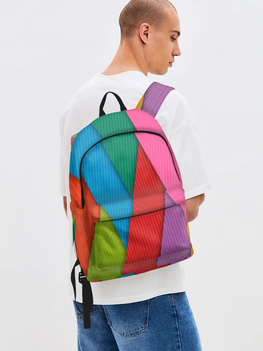 Рюкзак джинсовый / Разноцветный узор