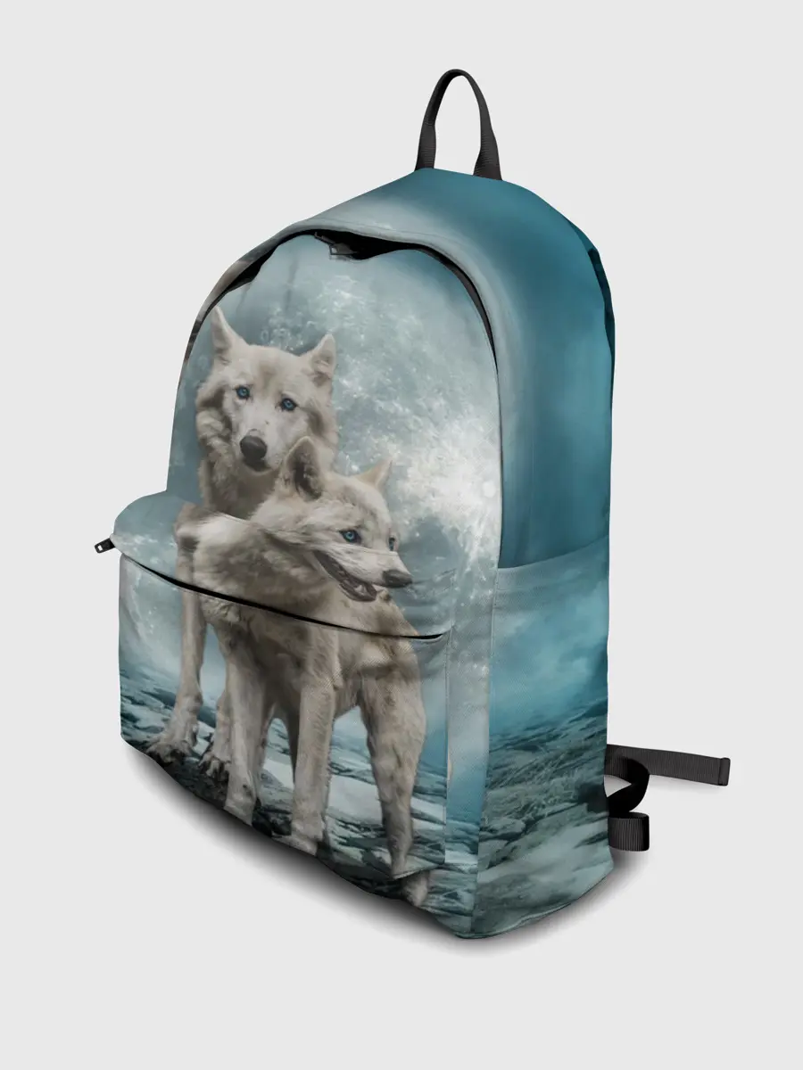 Рюкзак джинсовый / Волки альбиносы