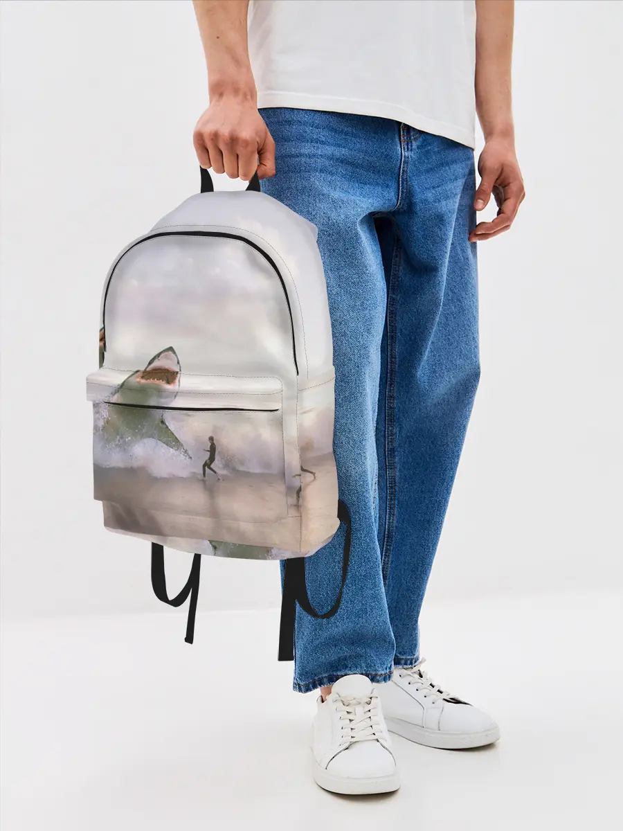 Рюкзак джинсовый / Мегалодон