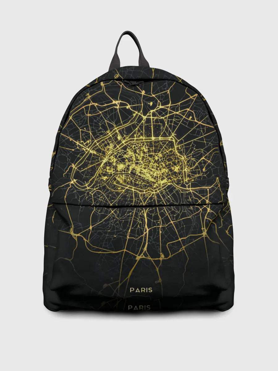 Рюкзак джинсовый / Ночная карта Парижа