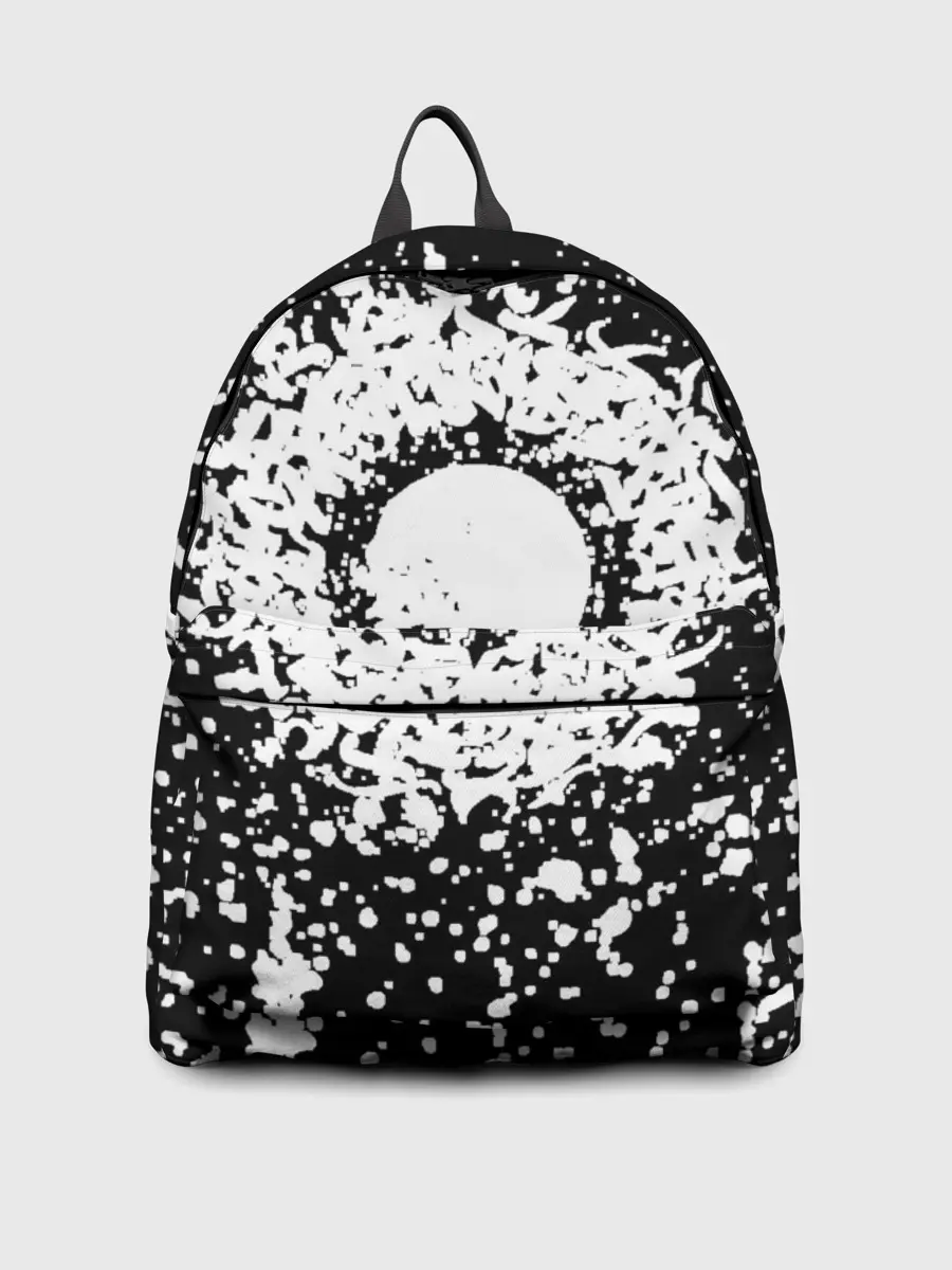 Рюкзак джинсовый / Каллиграфия на чёрном фоне