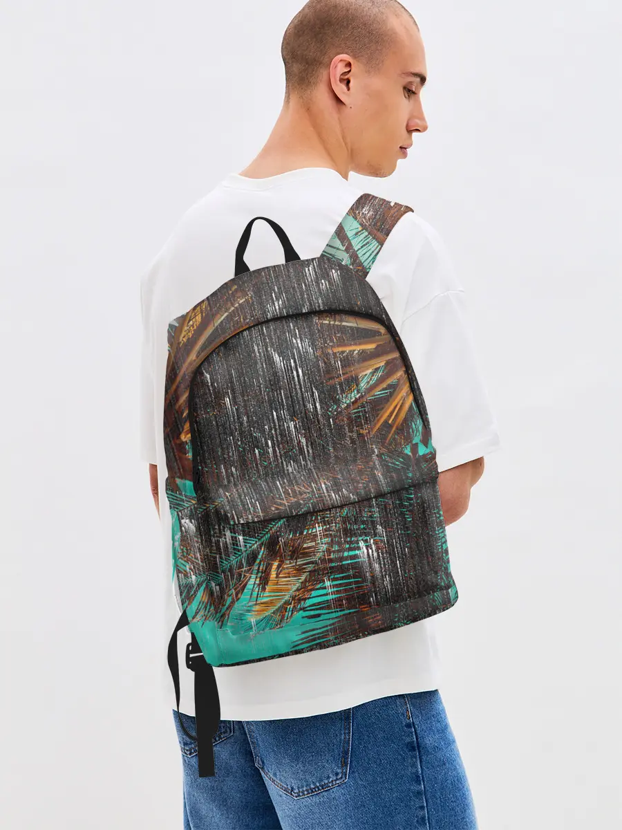 Рюкзак джинсовый / Palm glitch art