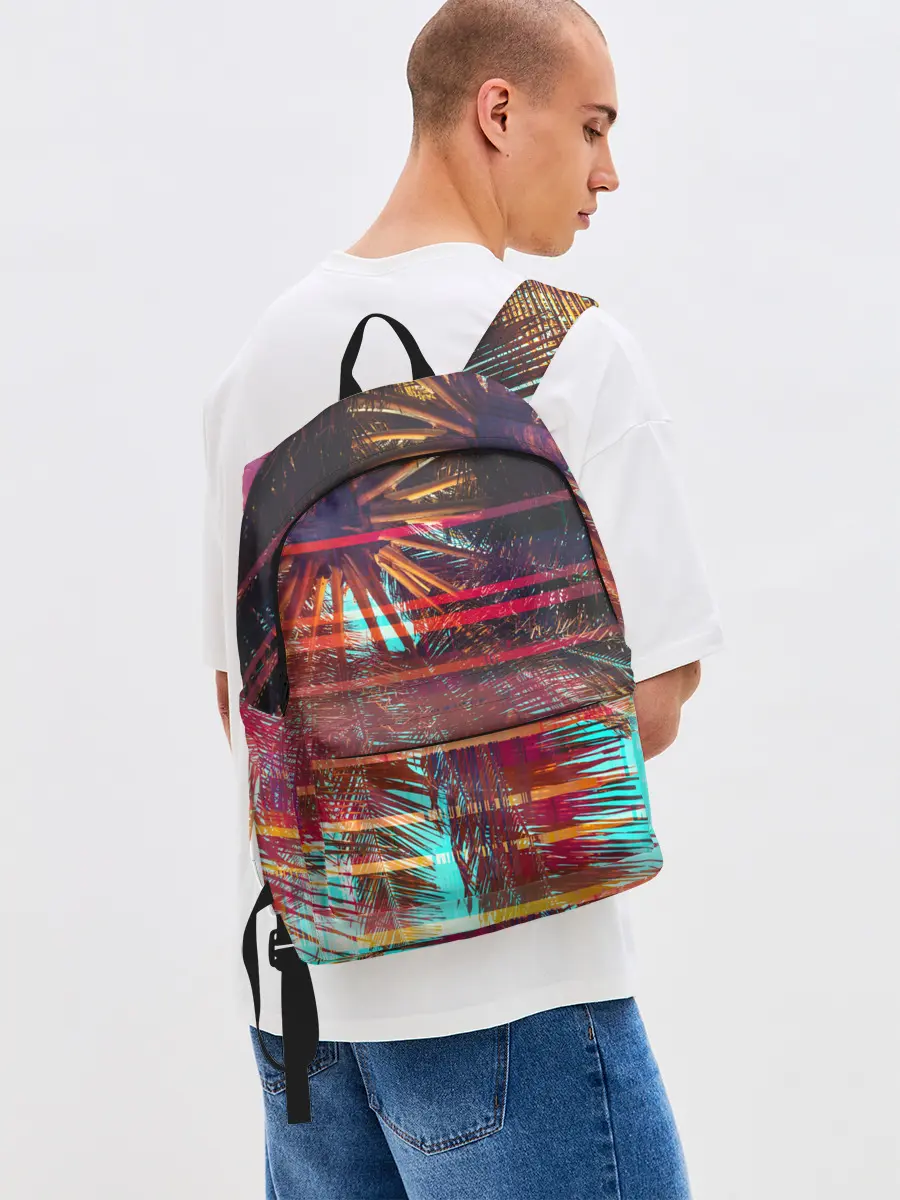 Рюкзак джинсовый / Palm glitch art