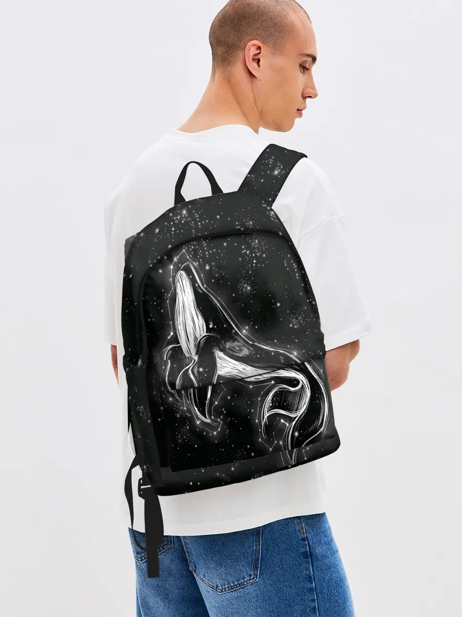 Рюкзак джинсовый / Космический Кит