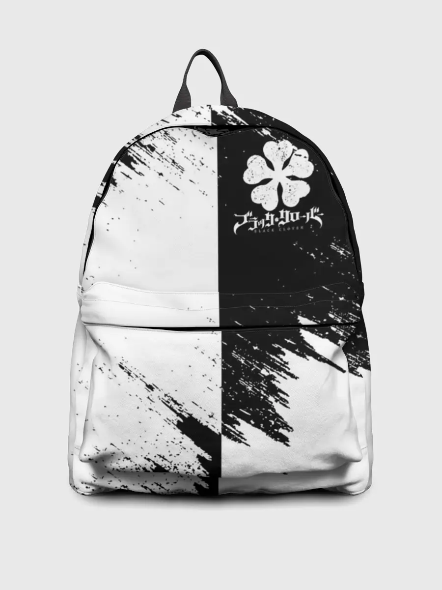 Рюкзак джинсовый / Черный Клевер инверсированный фон