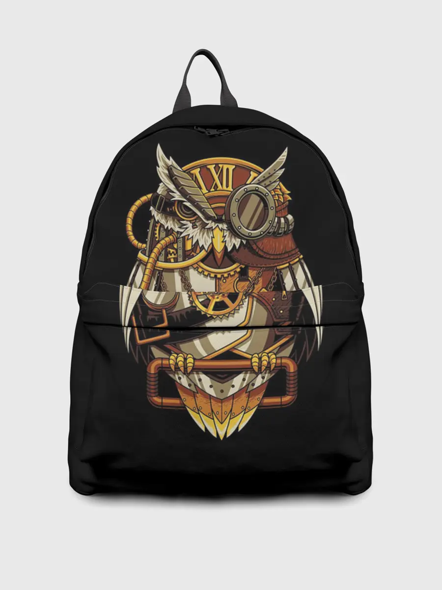 Рюкзак джинсовый / Сова с моноклем