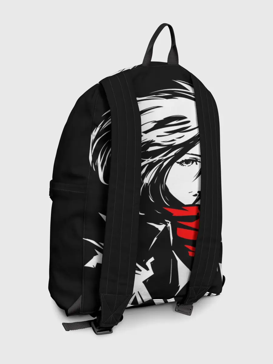 Рюкзак джинсовый / Черно-белая Микаса Аккерман