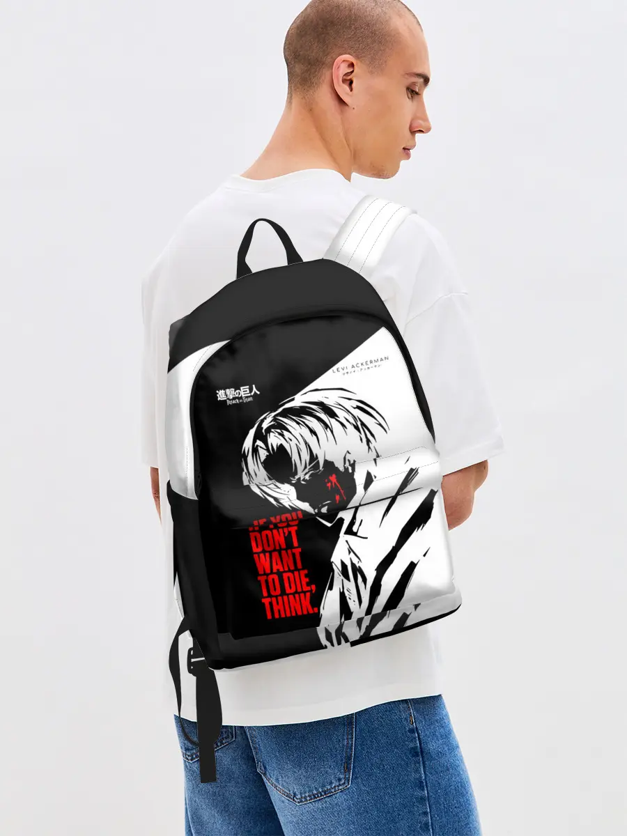 Рюкзак джинсовый / ЕСЛИ НЕ ХОЧЕШЬ УМЕРЕТЬ, ПОДУМАЙ ЕЩЕ РАЗ