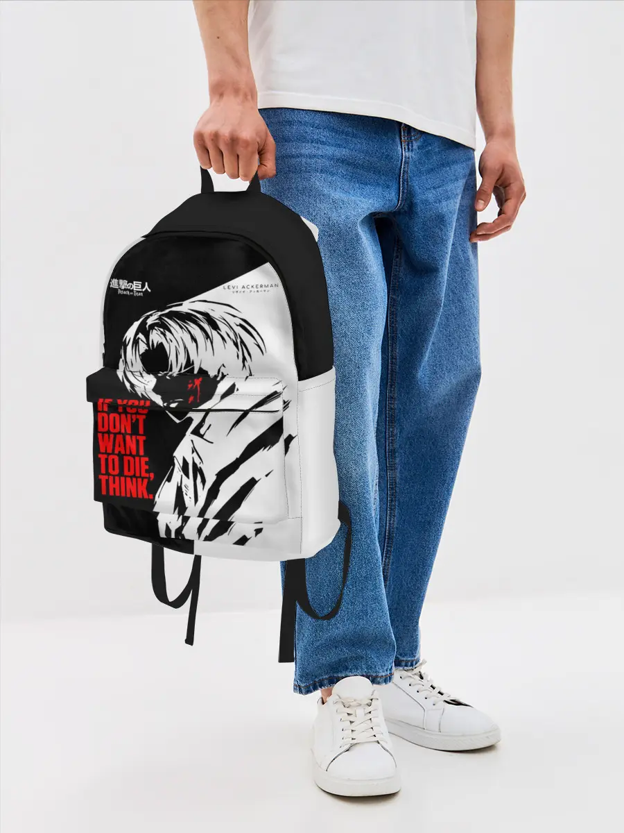 Рюкзак джинсовый / ЕСЛИ НЕ ХОЧЕШЬ УМЕРЕТЬ, ПОДУМАЙ ЕЩЕ РАЗ