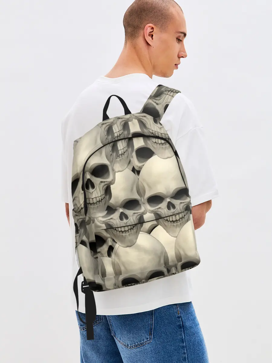 Рюкзак джинсовый / Черепа