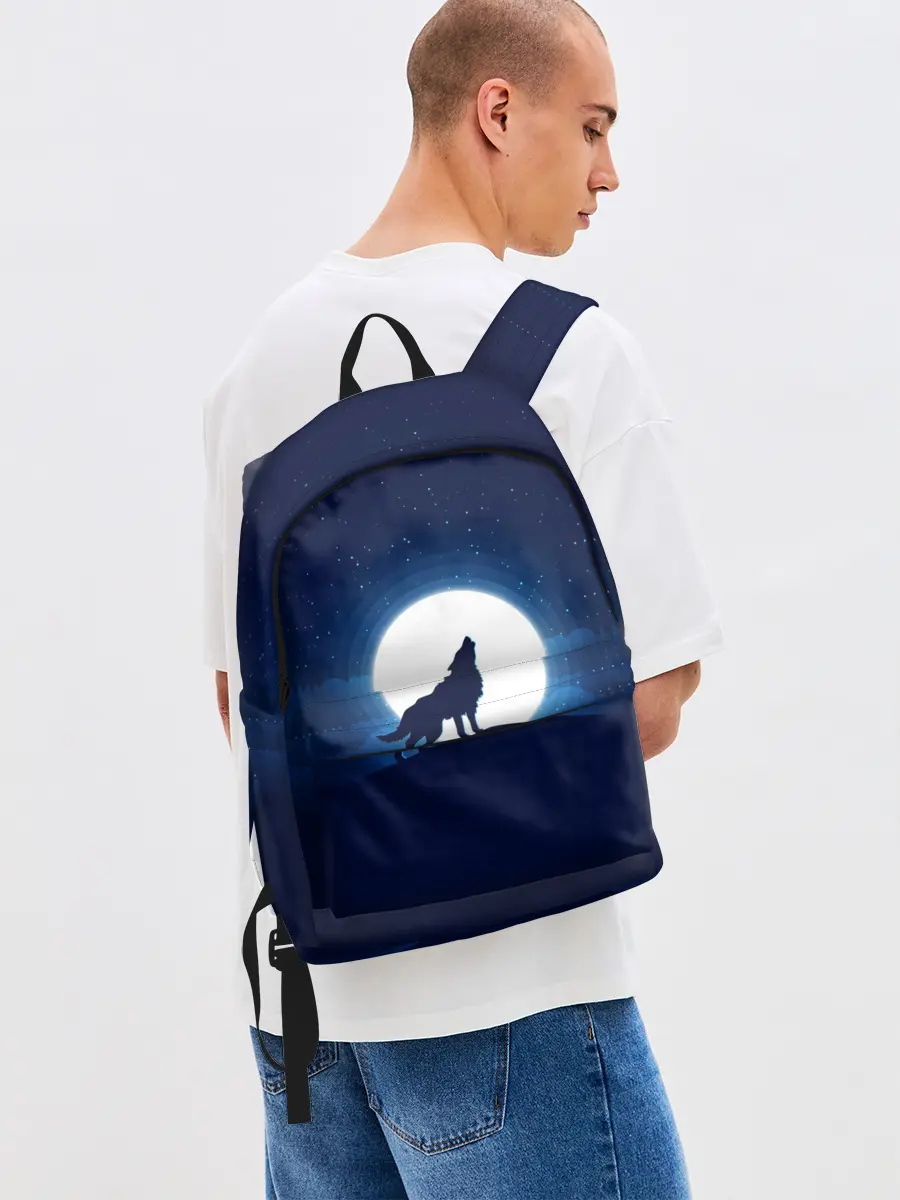 Рюкзак джинсовый / Воющий на луну