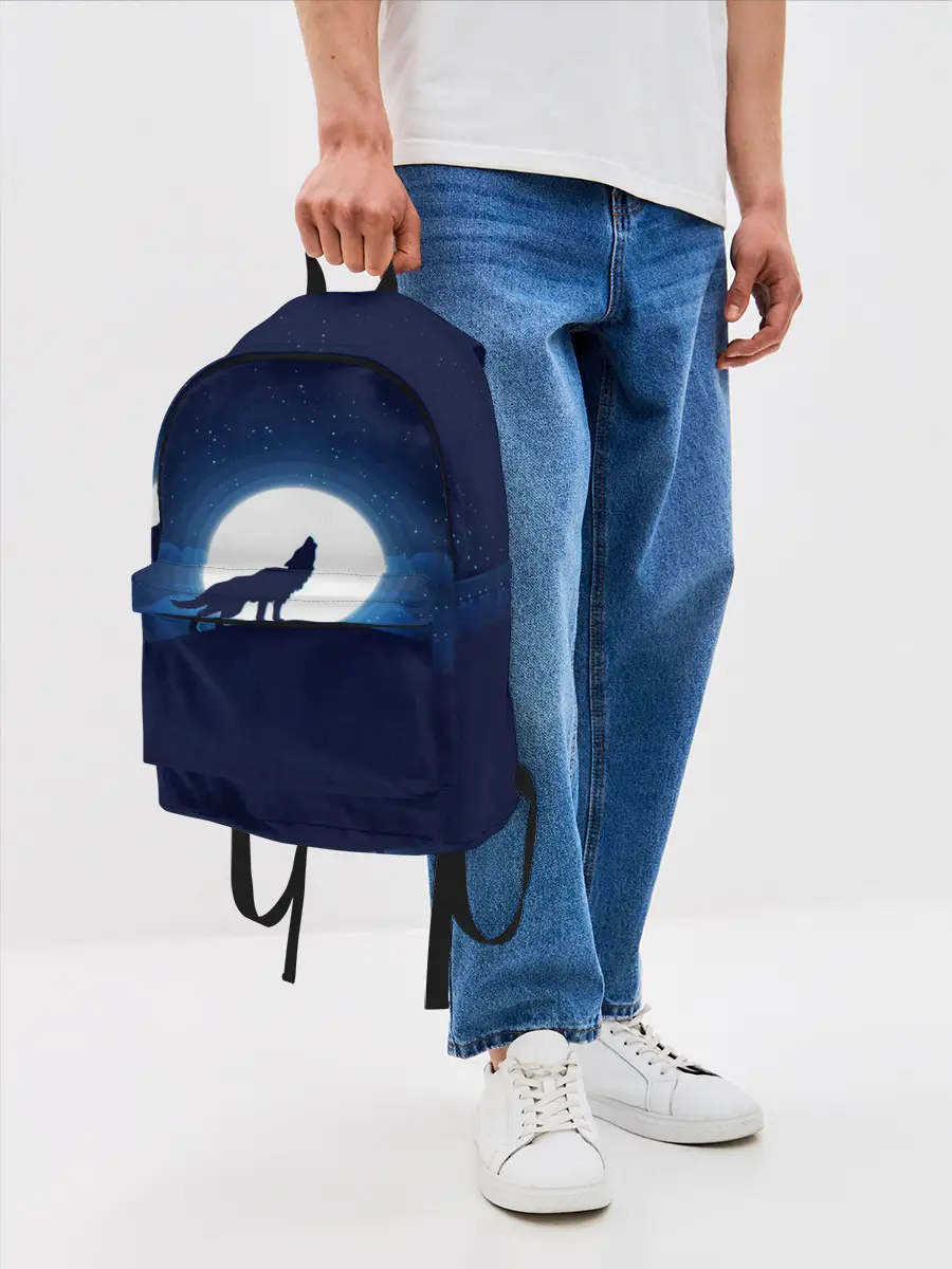 Рюкзак джинсовый / Воющий на луну