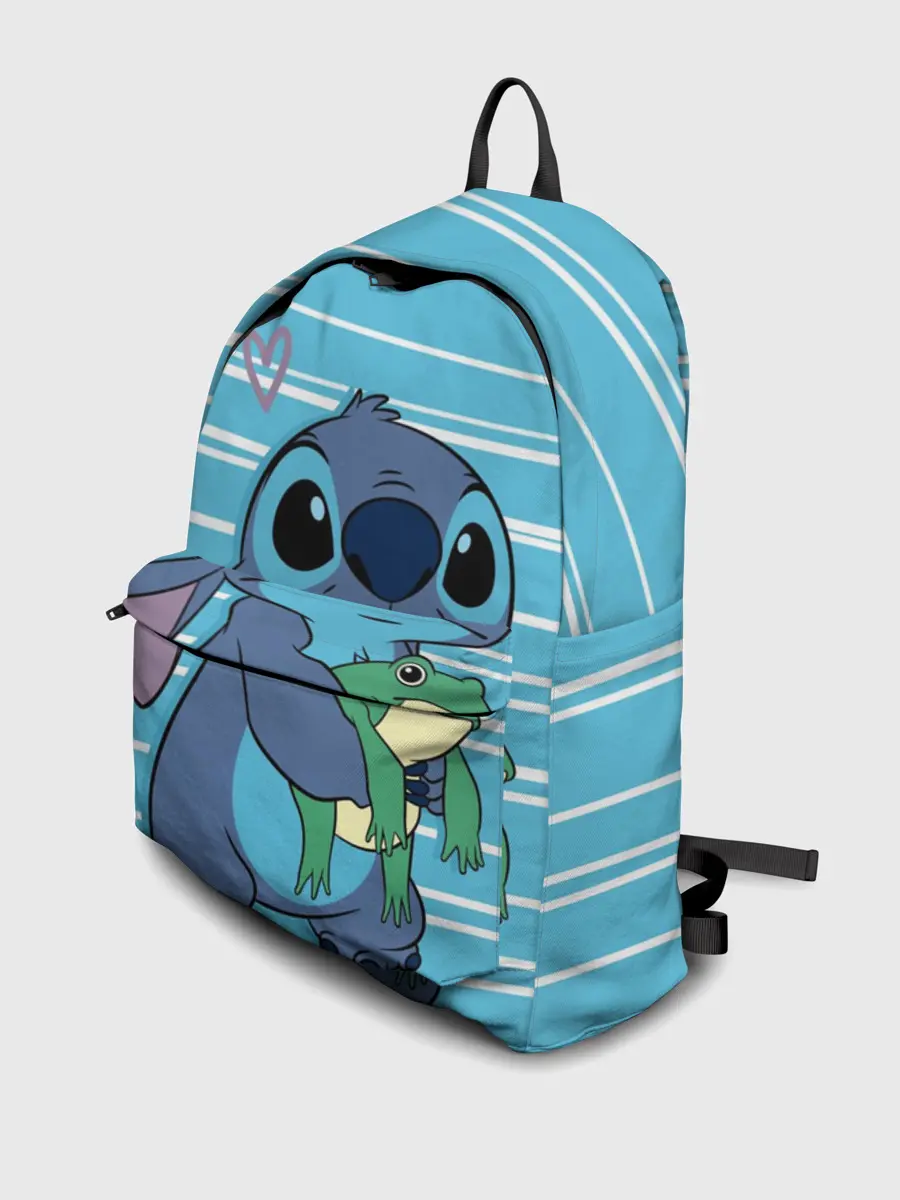 Рюкзак джинсовый / Стич с лягушкой