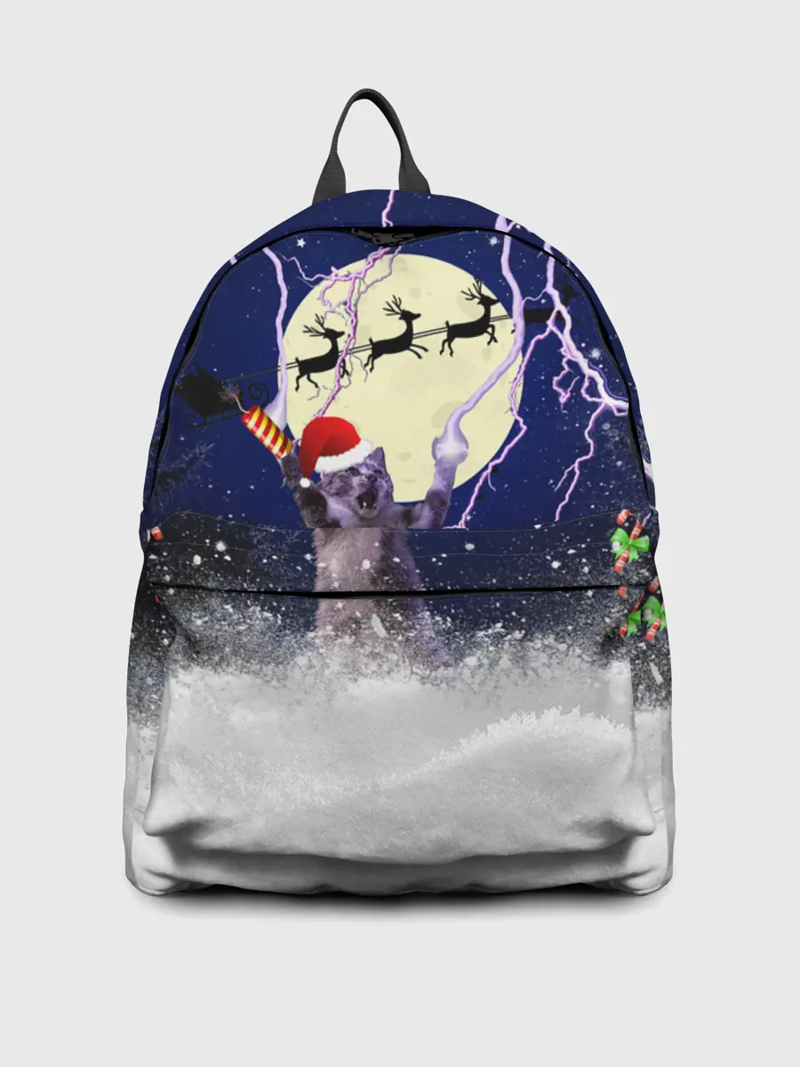 Рюкзак джинсовый / Новогодний Кот