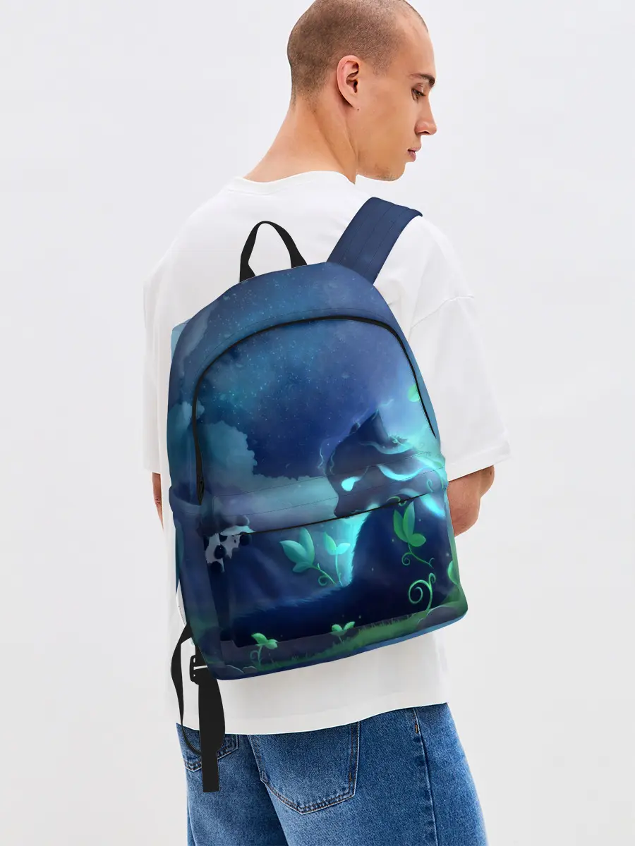 Рюкзак джинсовый / Панда и лиса