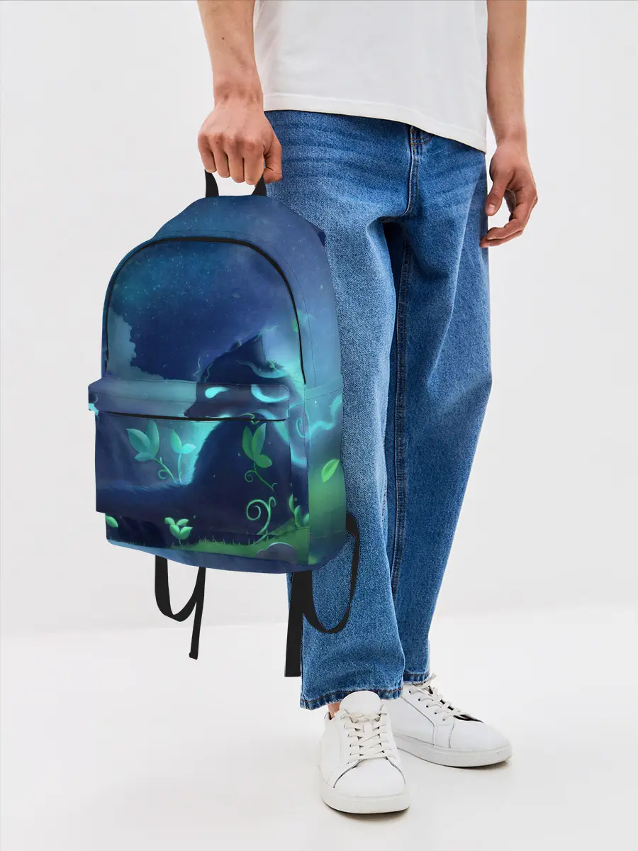 Рюкзак джинсовый / Панда и лиса