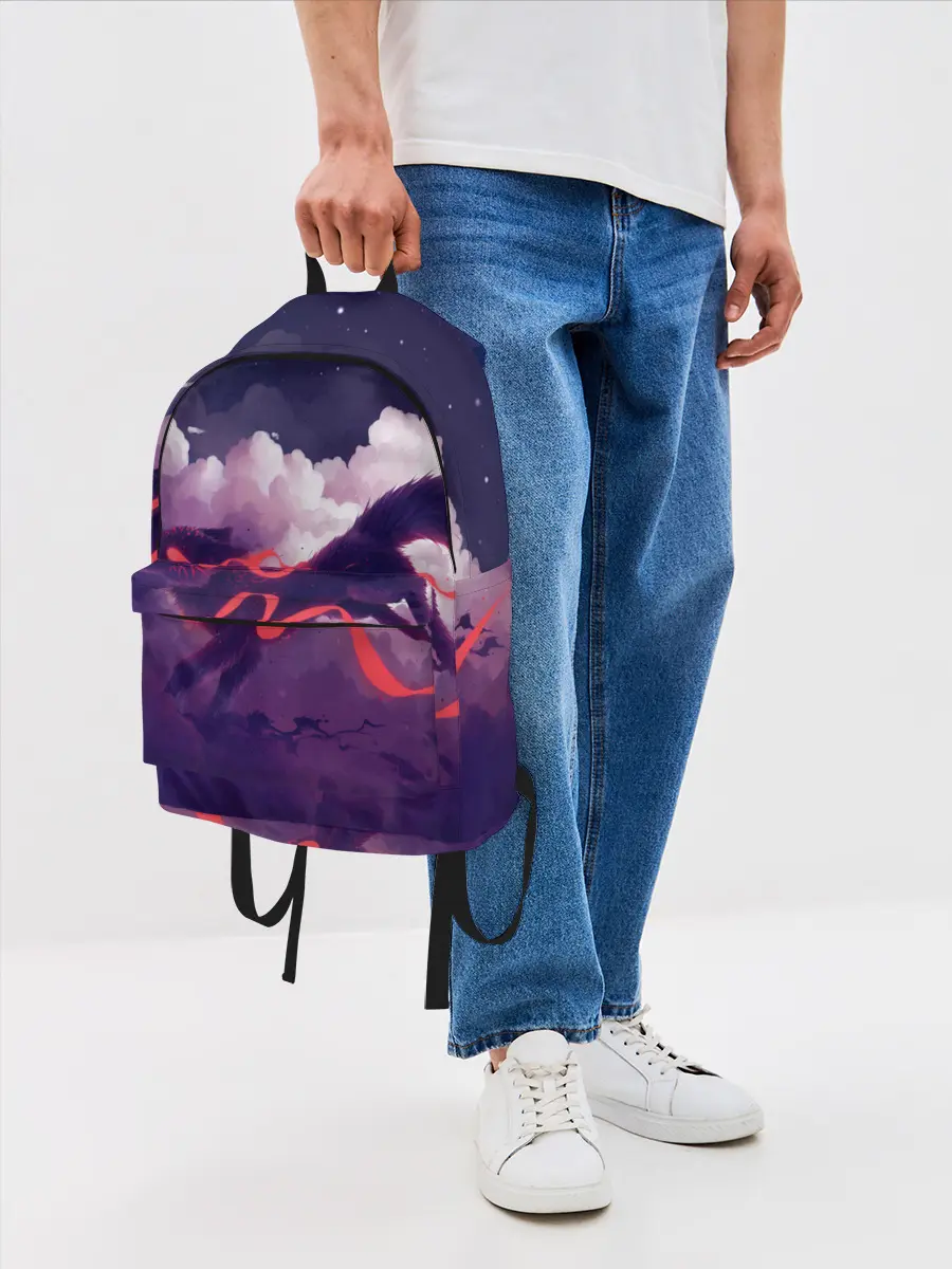 Рюкзак джинсовый / Лиса бежит по облакам