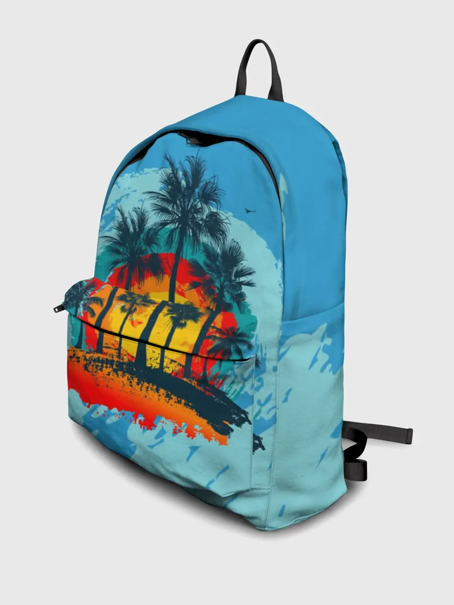 Рюкзак джинсовый / Море. Пальмы. Песок