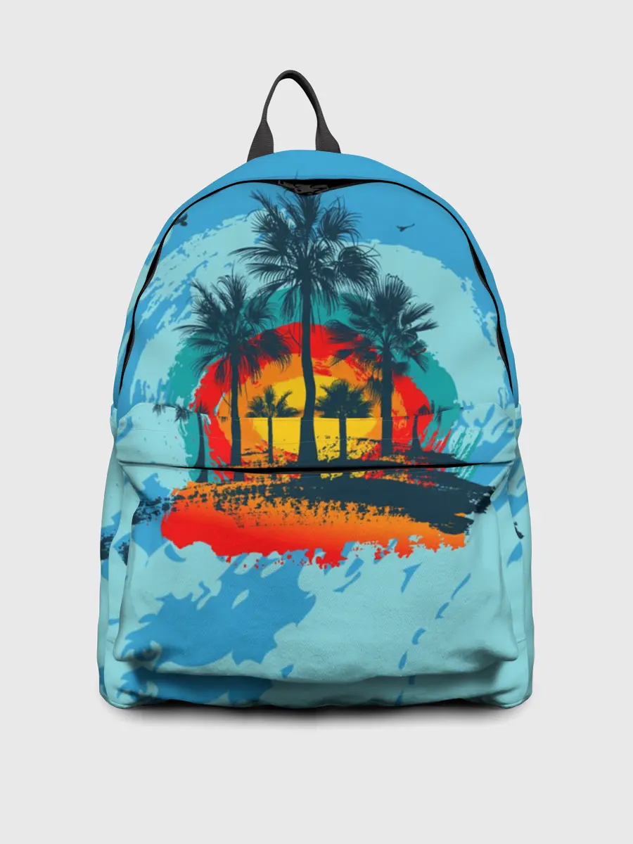 Рюкзак джинсовый / Море. Пальмы. Песок