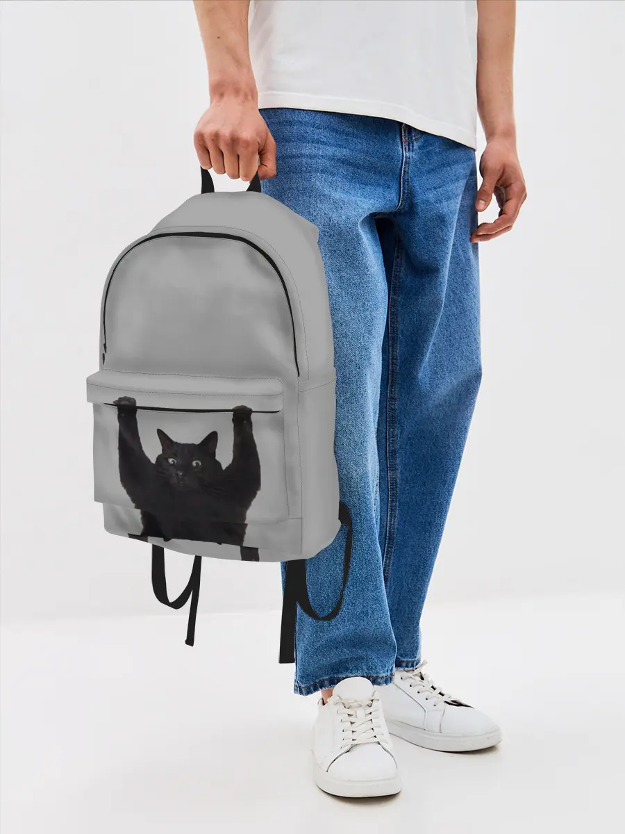 Рюкзак джинсовый / Кот сдается