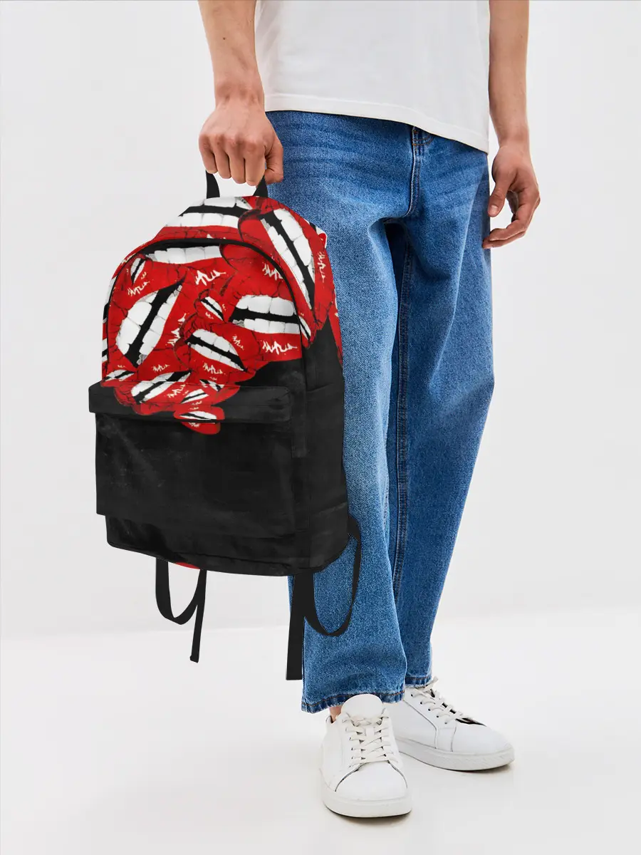 Рюкзак джинсовый / Губы