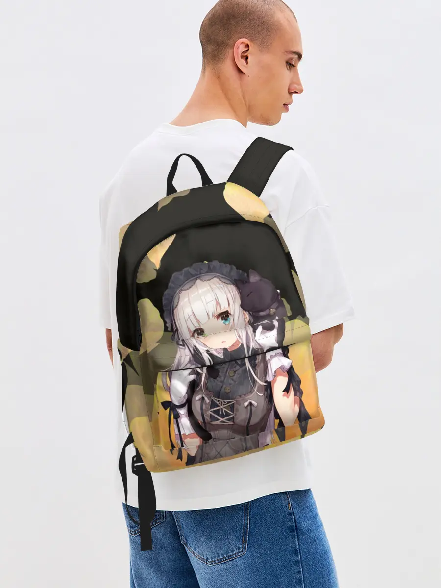 Рюкзак джинсовый / Аниме девушка в интересном наряде