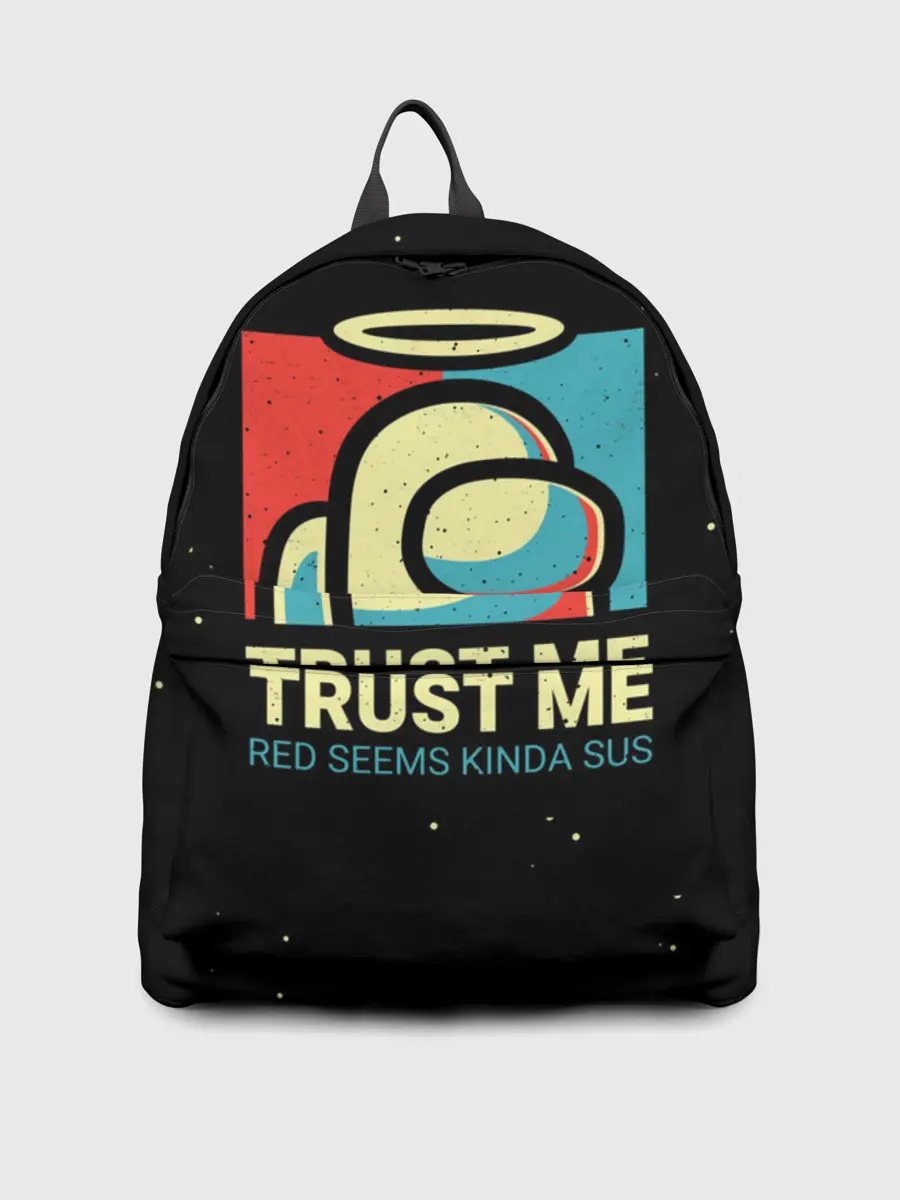 Рюкзак джинсовый / TRUST ME red seems kinda sus