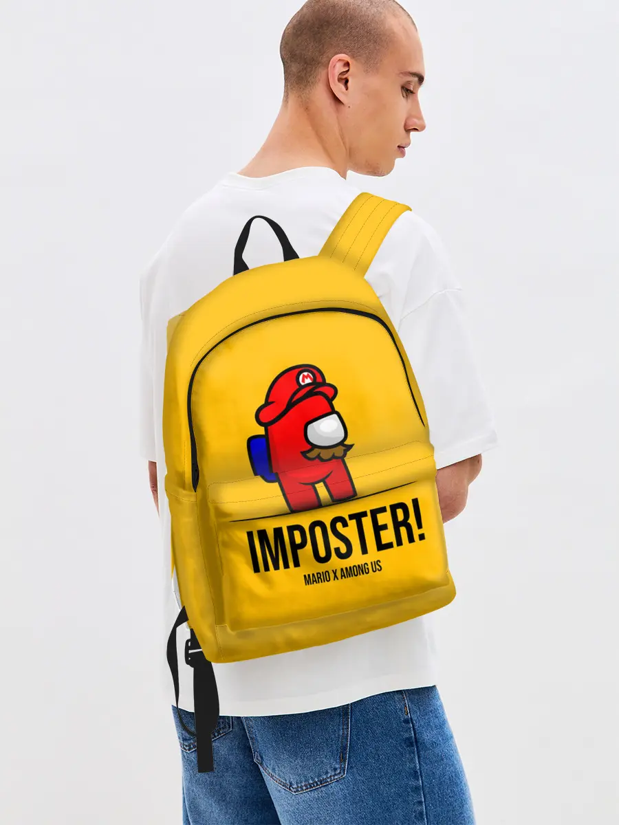 Рюкзак джинсовый / IMPOSTER! Mario X Among Us
