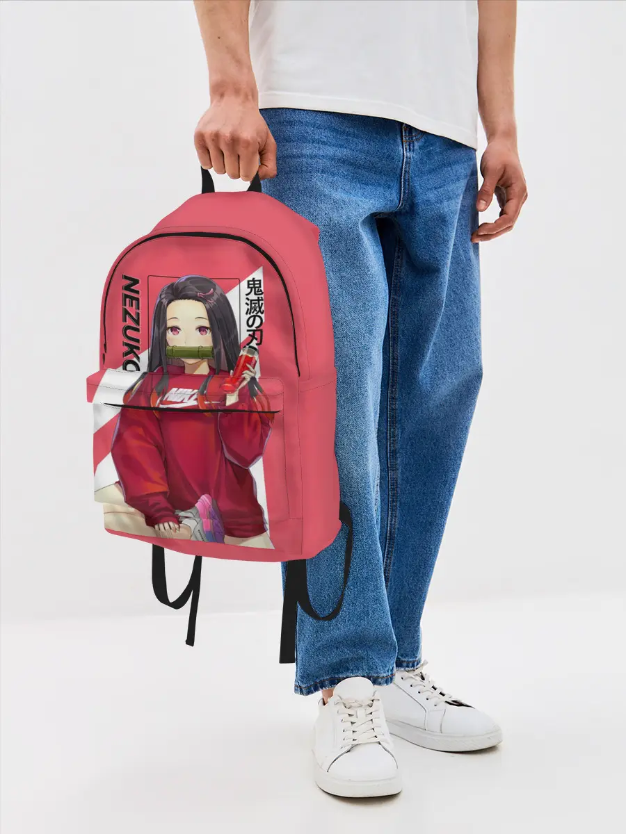 Рюкзак джинсовый / Незуко коралловый