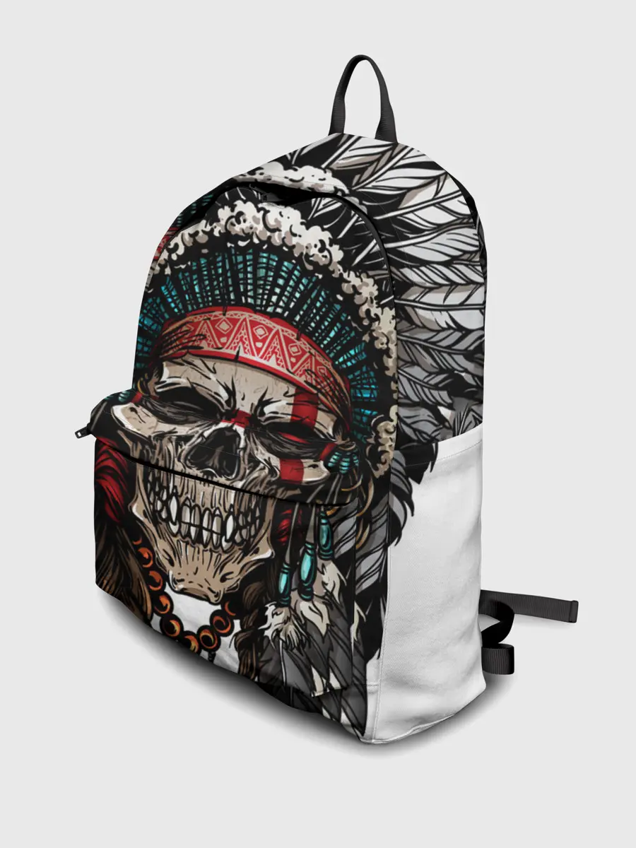 Рюкзак джинсовый / Череп индейца