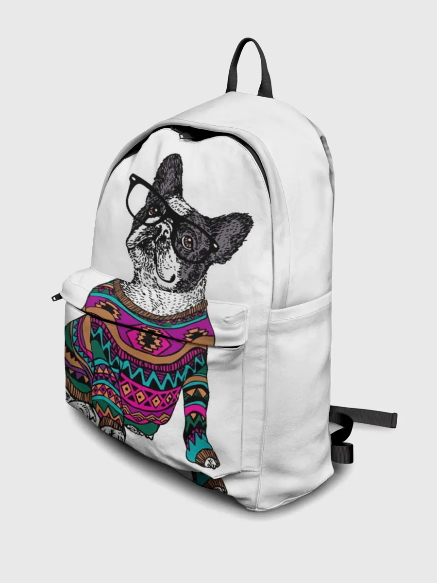 Рюкзак джинсовый / Мопс Хипстер