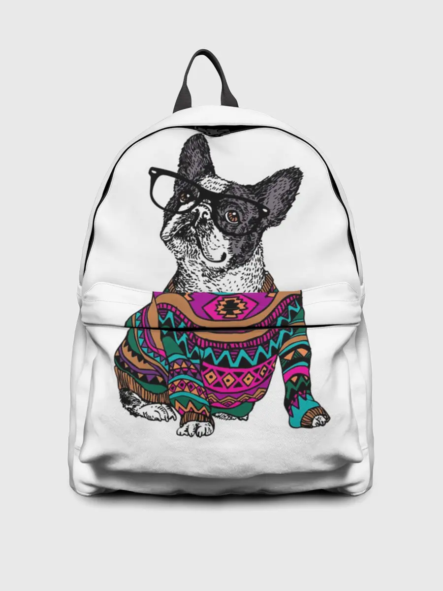 Рюкзак джинсовый / Мопс Хипстер