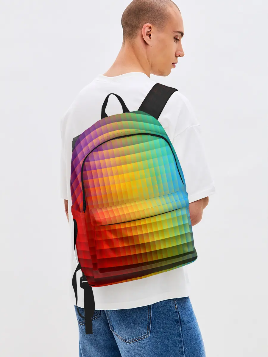 Рюкзак джинсовый / Разноцветные пиксели