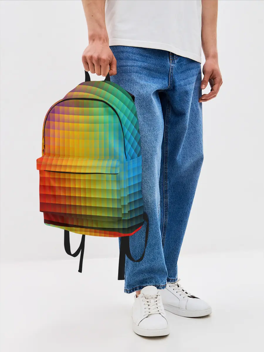 Рюкзак джинсовый / Разноцветные пиксели