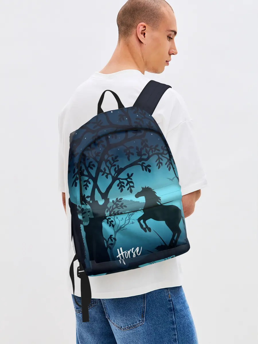 Рюкзак джинсовый / Конь