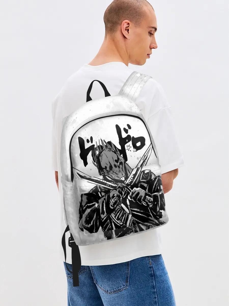 Рюкзак джинсовый / Кайман с мечами Дорохедоро