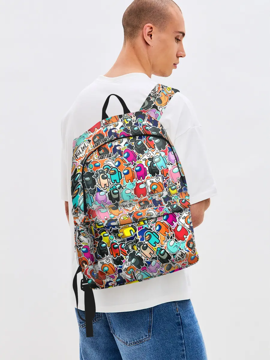 Рюкзак джинсовый / Among Us sticker bombing