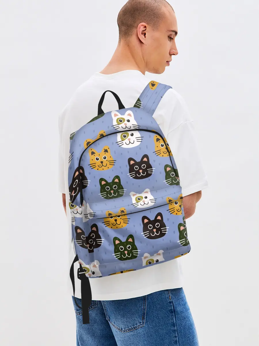 Рюкзак джинсовый / Котики