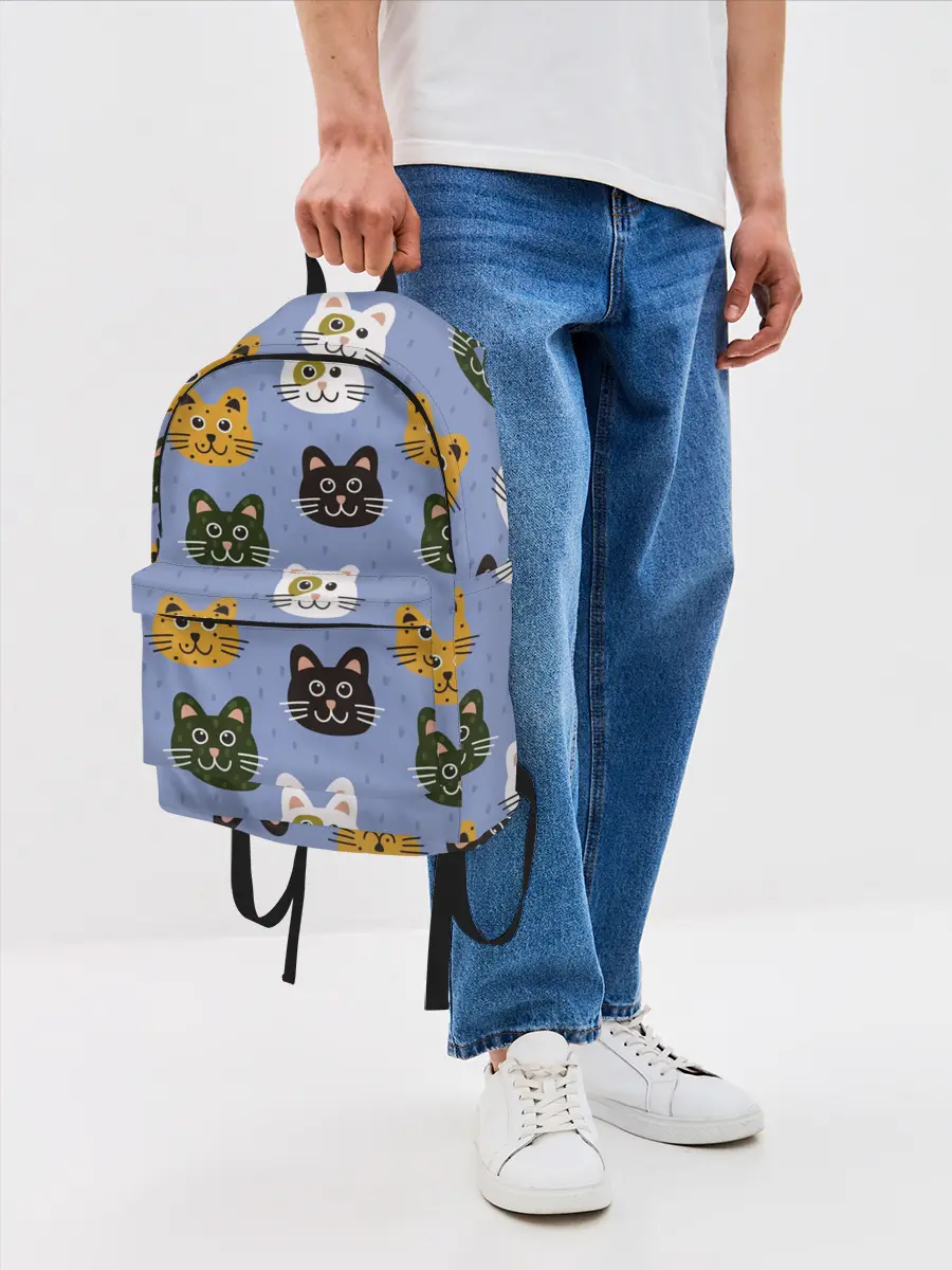 Рюкзак джинсовый / Котики