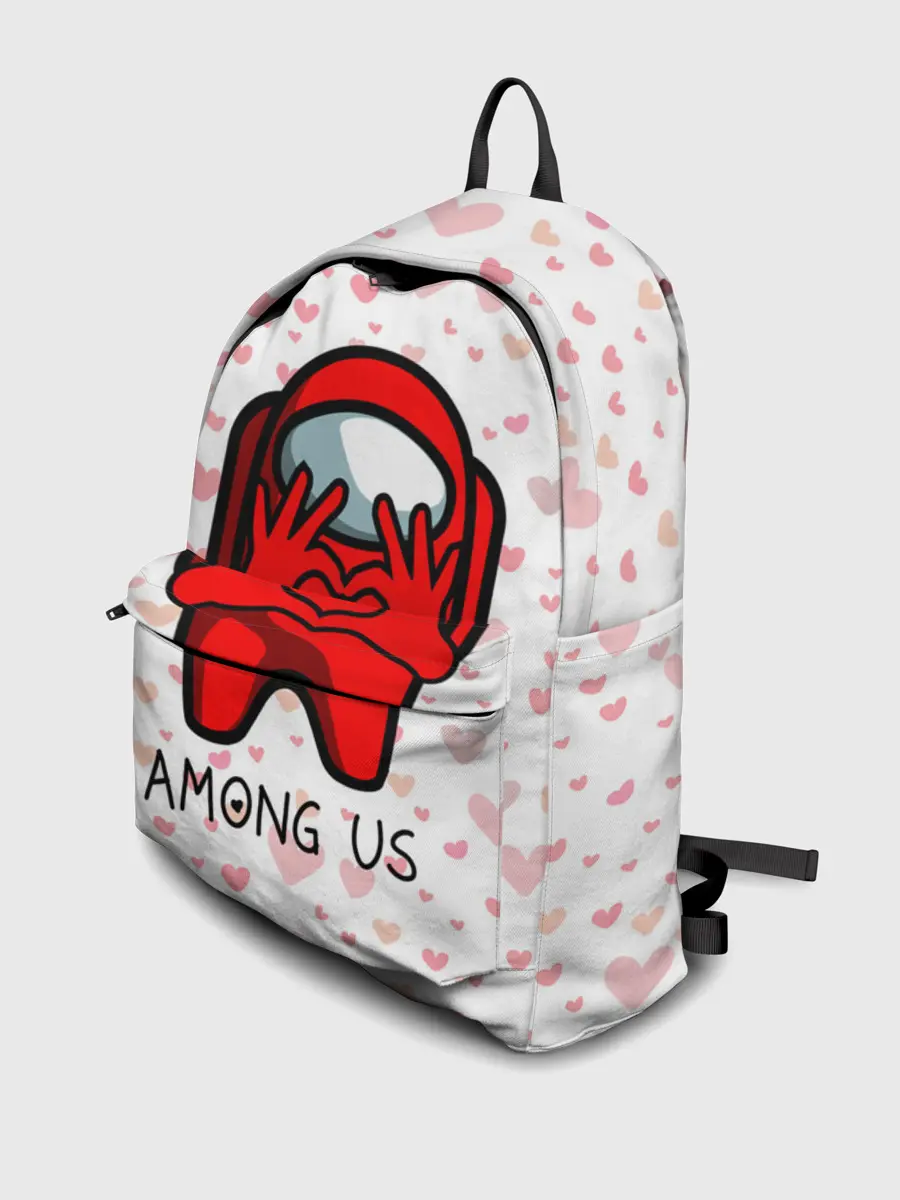 Рюкзак джинсовый / AMONG US - СЕРДЕЧКО