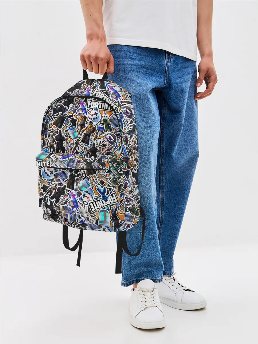 Рюкзак джинсовый / Fortnite Sticker Bombing