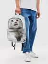 Рюкзак джинсовый / серый котенок