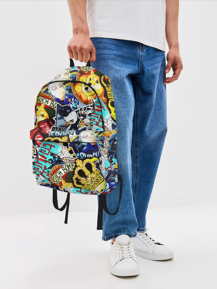 Рюкзак джинсовый / CS GO STICKERBOMBING