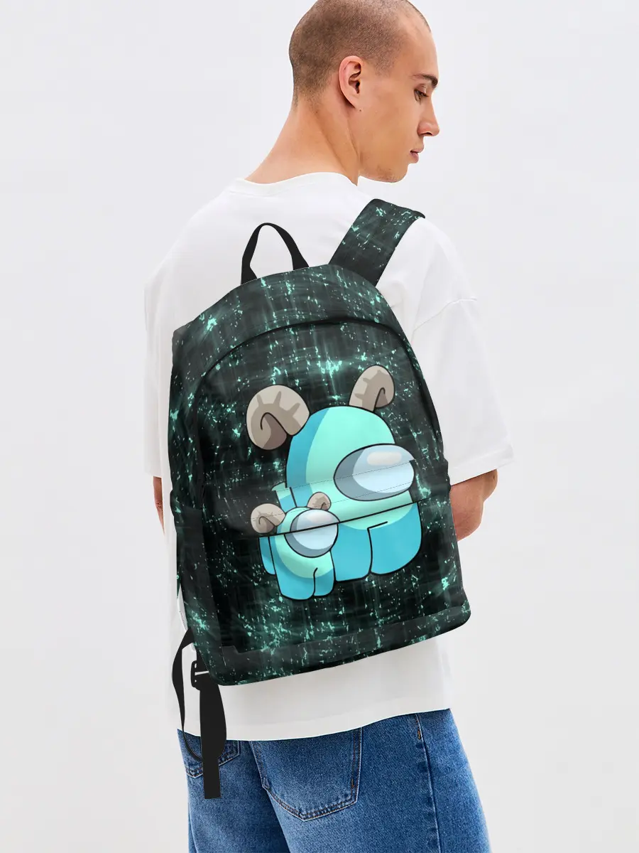 Рюкзак джинсовый / AMONG US - С РОЖКАМИ