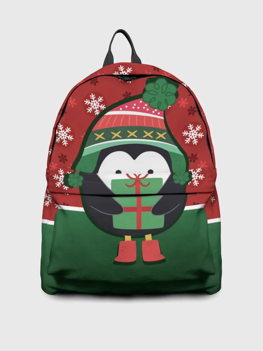 Рюкзак джинсовый / Пингвин. Новый год