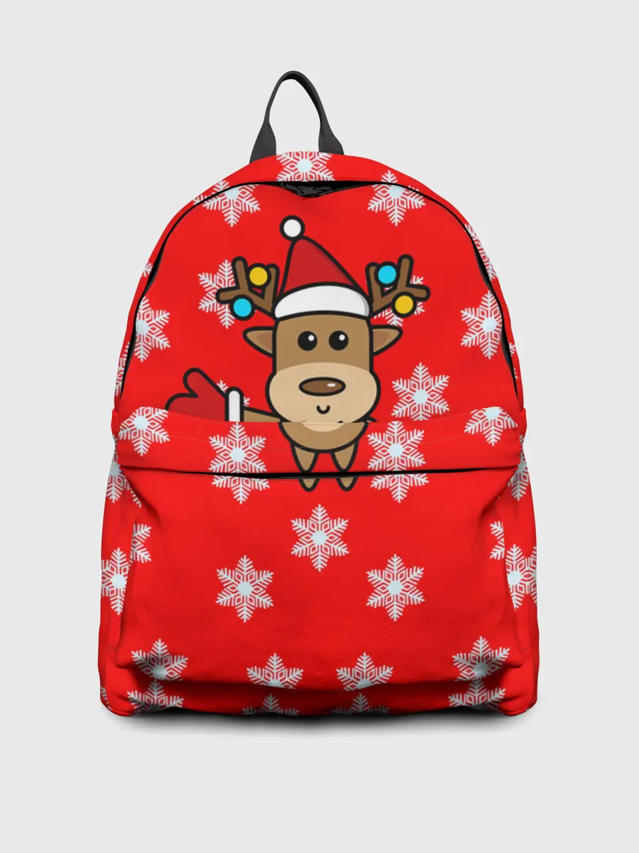 Рюкзак джинсовый / Оленёнок в снежинках